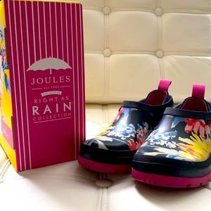 Joules Floral Rain & Garden Rubber Clog Shoes Sz 8